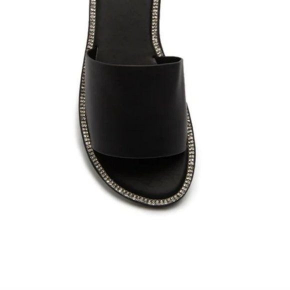 !! NEW !! Embellished Slide Sandals in Black - Picture 3 of 5